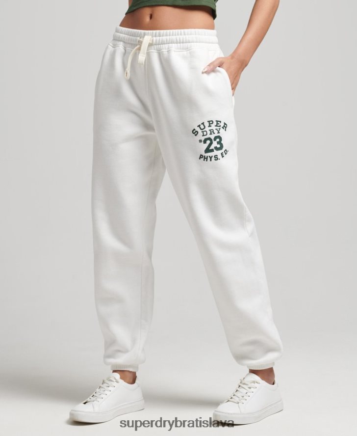 Superdry ženy ročník vysokoškolských joggerov 6B4ZTR6633 oblečenie krém