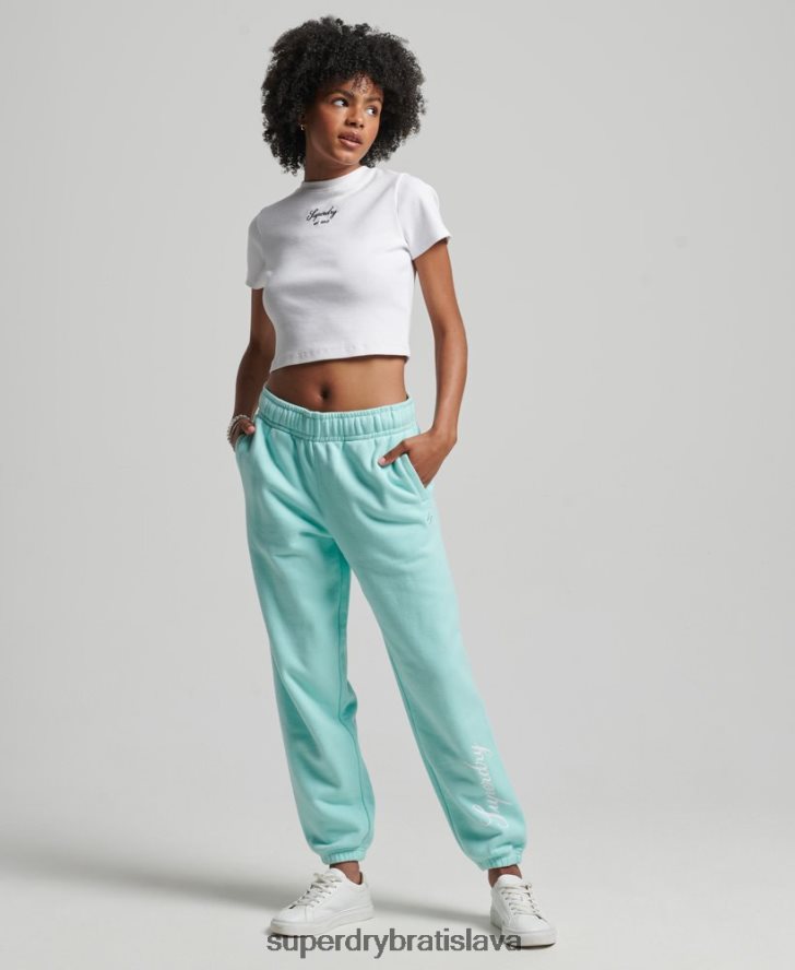 Superdry ženy skript grafický priateľ joggers 6B4ZTR6591 oblečenie Modrá