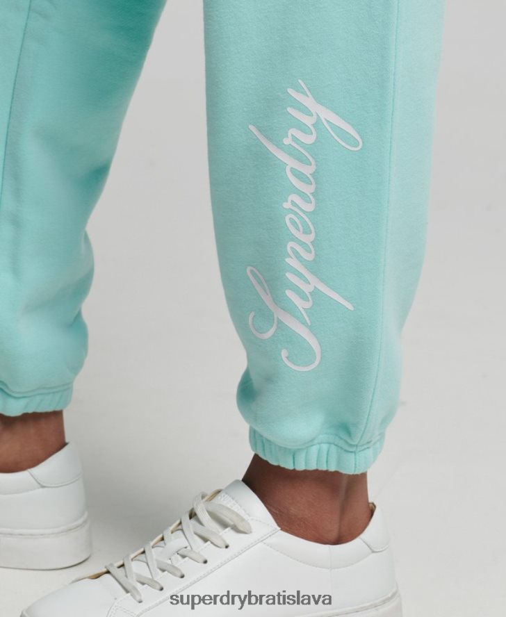 Superdry ženy skript grafický priateľ joggers 6B4ZTR6591 oblečenie Modrá
