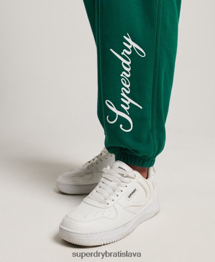 Superdry ženy skript grafický priateľ joggers 6B4ZTR6685 oblečenie zelená