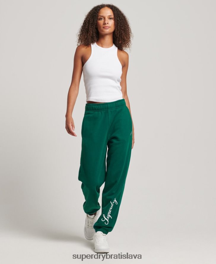 Superdry ženy skript grafický priateľ joggers 6B4ZTR6685 oblečenie zelená