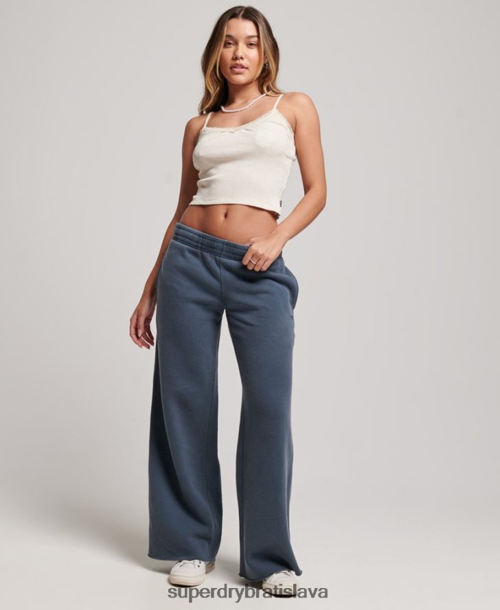 Superdry ženy umyte rovno joggery 6B4ZTR3904 oblečenie námorníctvo