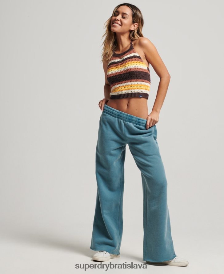 Superdry ženy umyte rovno joggery 6B4ZTR3935 oblečenie tyrkysová