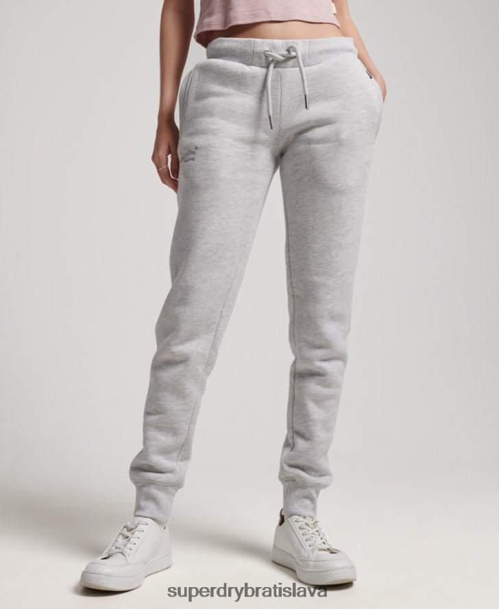 Superdry ženy vintage logo vyšívané joggery 6B4ZTR3896 oblečenie svetlo šedá