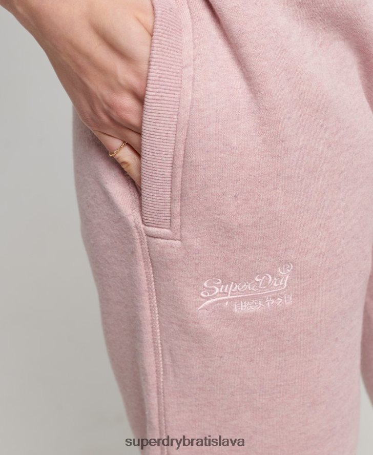 Superdry ženy vintage logo vyšívané joggery 6B4ZTR3911 oblečenie Ružová