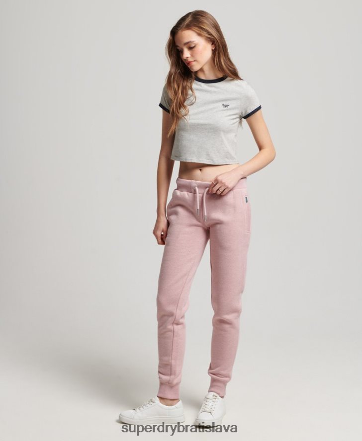 Superdry ženy vintage logo vyšívané joggery 6B4ZTR3911 oblečenie Ružová