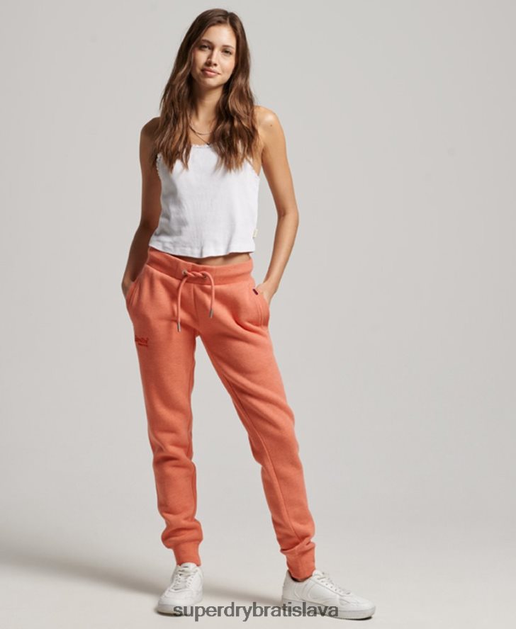 Superdry ženy vintage logo vyšívané joggery 6B4ZTR3913 oblečenie koralový