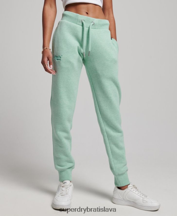 Superdry ženy vintage logo vyšívané joggery 6B4ZTR3925 oblečenie zelená