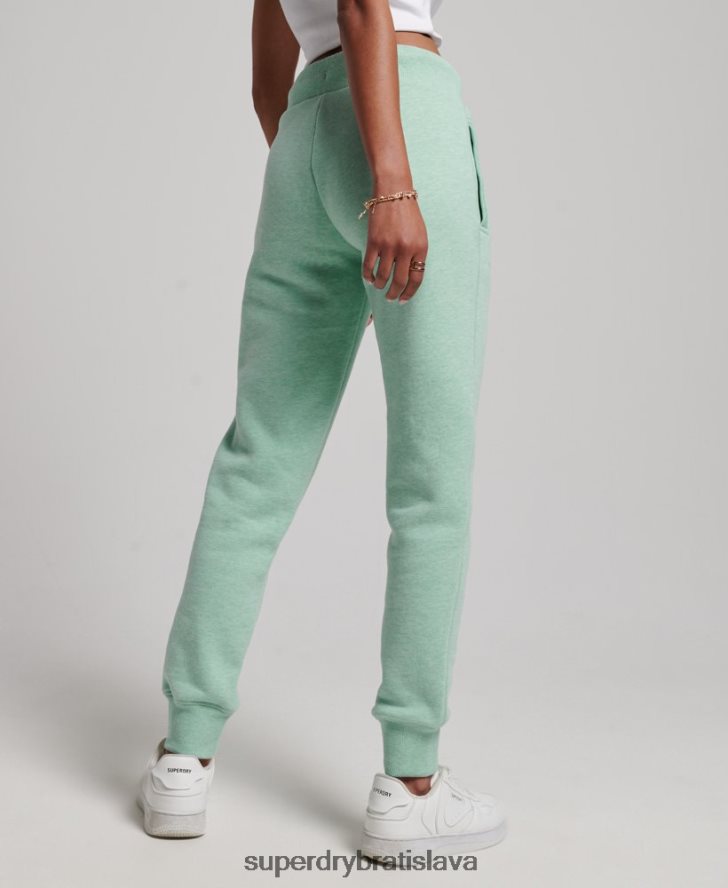 Superdry ženy vintage logo vyšívané joggery 6B4ZTR3925 oblečenie zelená