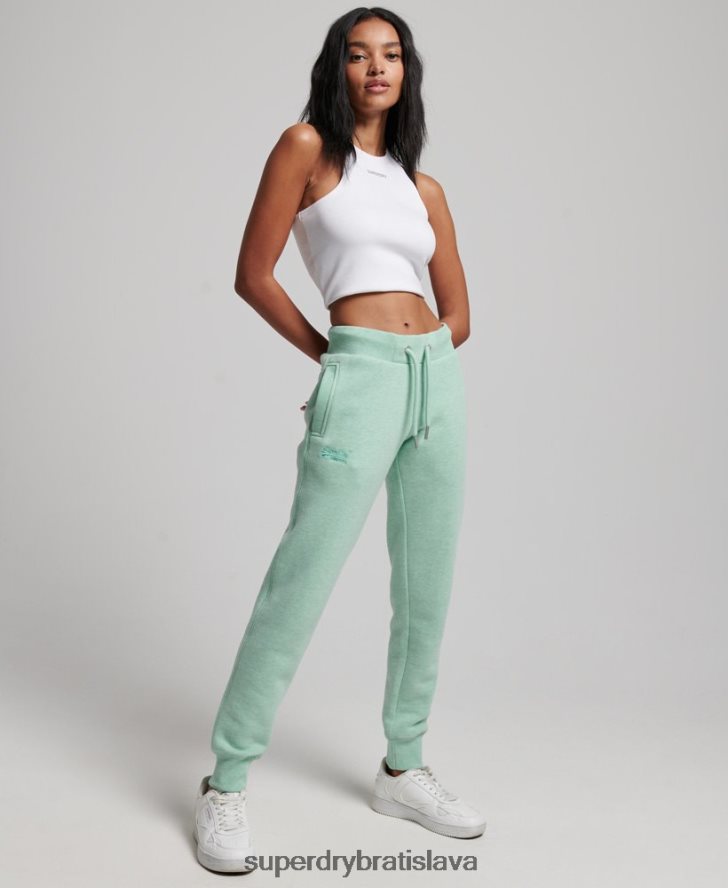 Superdry ženy vintage logo vyšívané joggery 6B4ZTR3925 oblečenie zelená