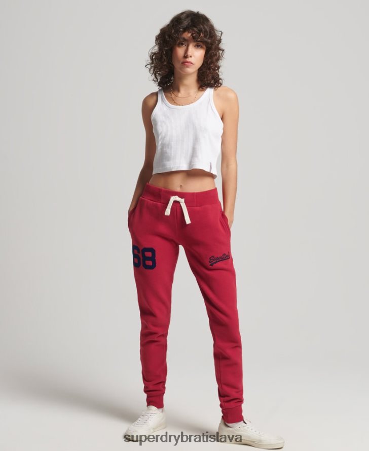 Superdry ženy vintage logo vysokoškolských joggerov 6B4ZTR6574 oblečenie červená