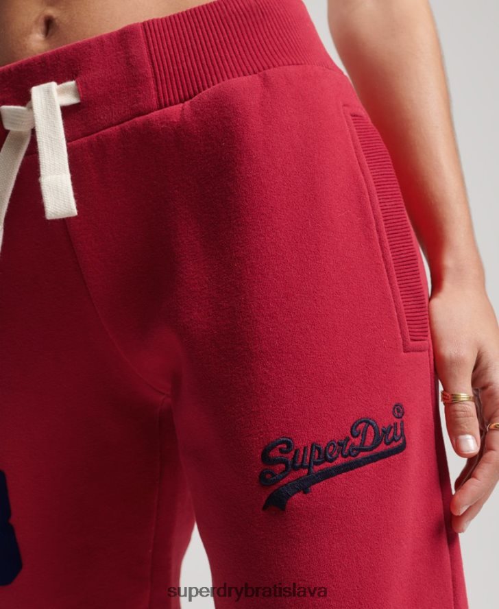 Superdry ženy vintage logo vysokoškolských joggerov 6B4ZTR6574 oblečenie červená