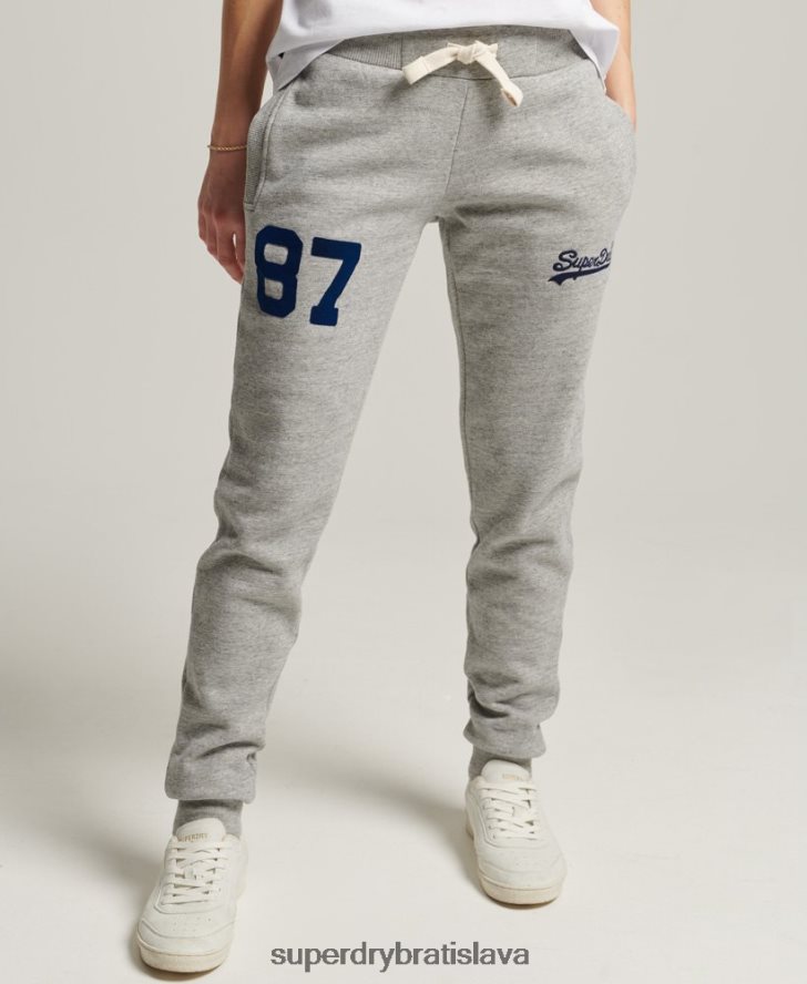 Superdry ženy vintage logo vysokoškolských joggerov 6B4ZTR6656 oblečenie sivá