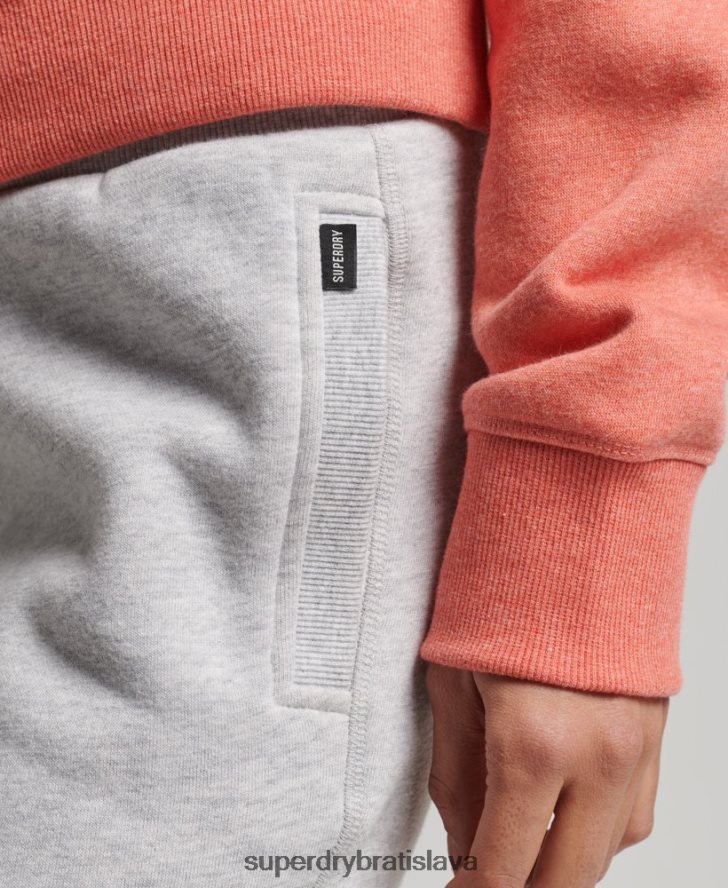 Superdry ženy vyšívané joggers vintage logom z organickej bavlny 6B4ZTR3924 oblečenie svetlo šedá