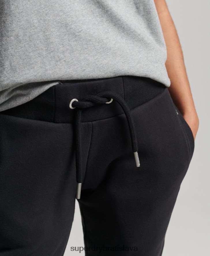 Superdry ženy vyšívané joggers vintage logom z organickej bavlny 6B4ZTR3927 oblečenie čierna