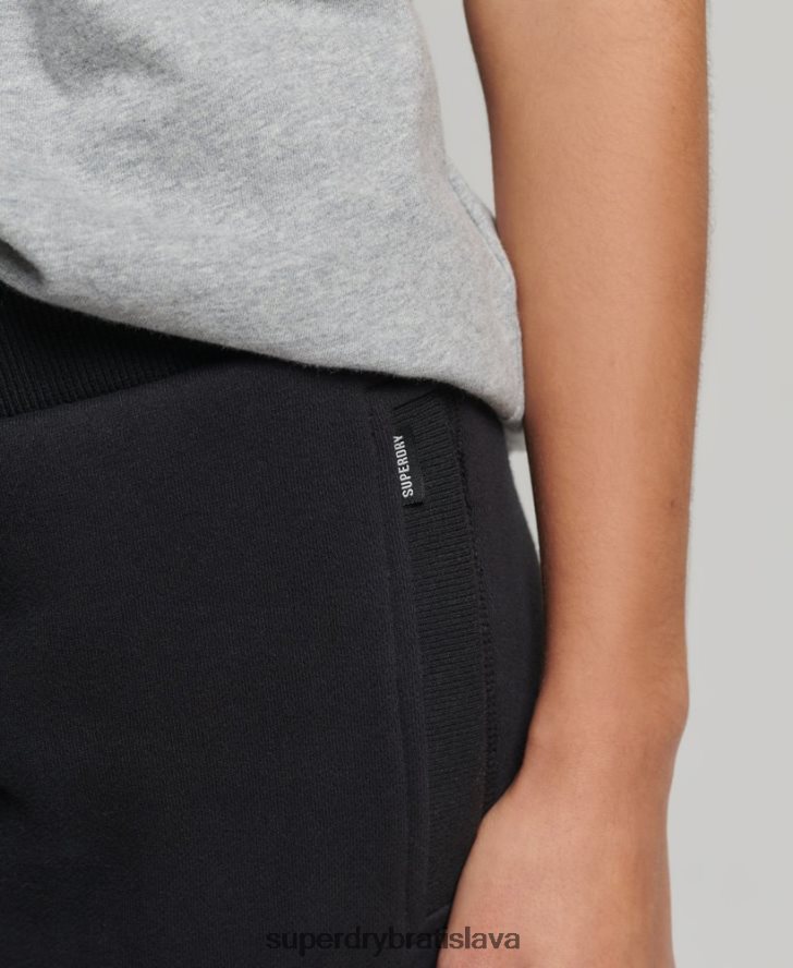 Superdry ženy vyšívané joggers vintage logom z organickej bavlny 6B4ZTR3927 oblečenie čierna