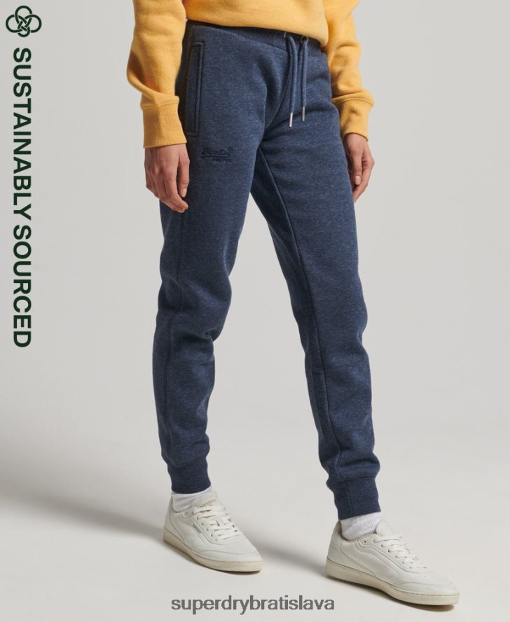 Superdry ženy vyšívané joggers vintage logom z organickej bavlny 6B4ZTR3929 oblečenie námorníctvo