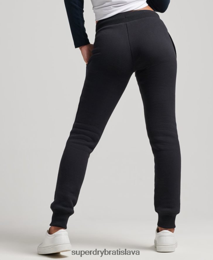 Superdry ženy vyšívané joggers vintage logom z organickej bavlny 6B4ZTR3930 oblečenie čierna