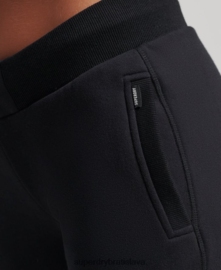 Superdry ženy vyšívané joggers vintage logom z organickej bavlny 6B4ZTR3930 oblečenie čierna