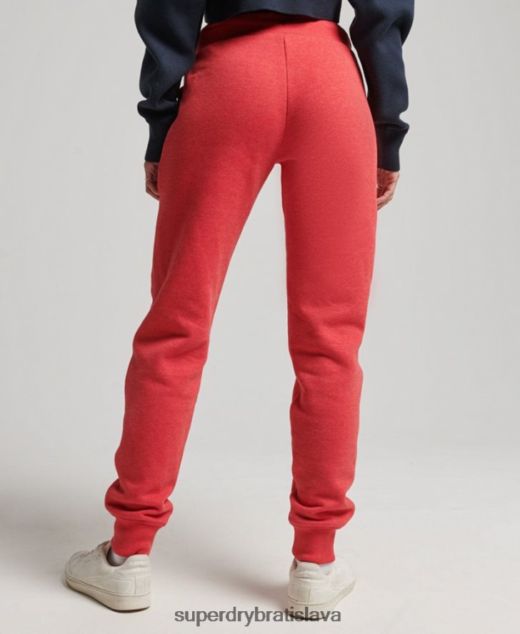 Superdry ženy vyšívané joggers vintage logom z organickej bavlny 6B4ZTR6579 oblečenie červená