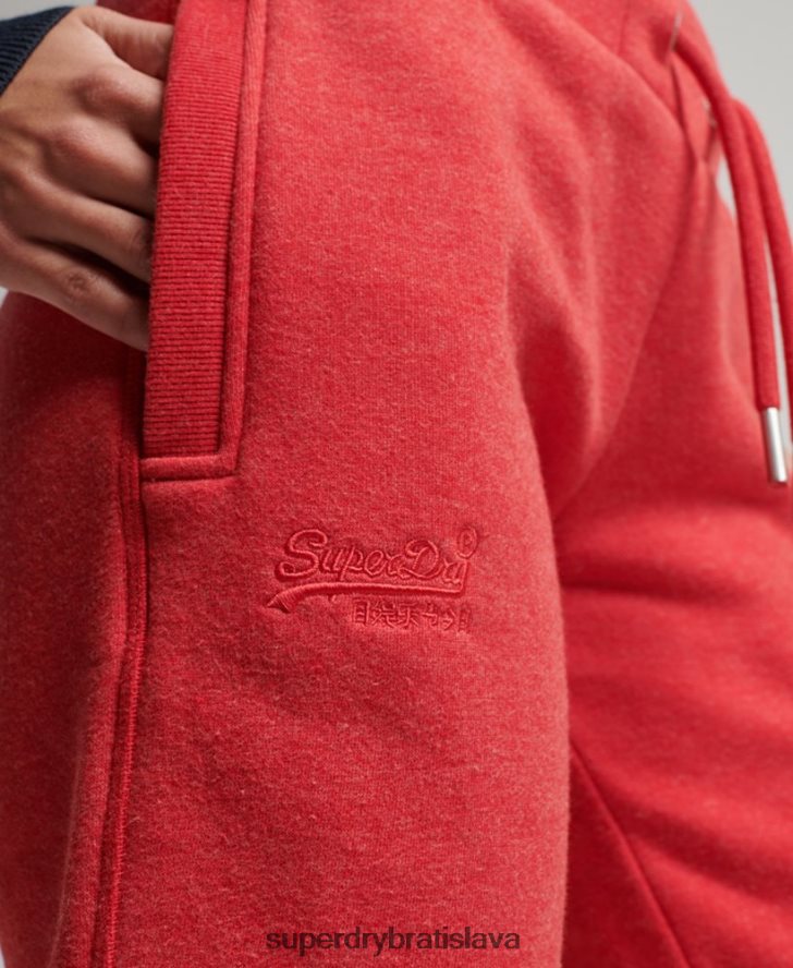 Superdry ženy vyšívané joggers vintage logom z organickej bavlny 6B4ZTR6579 oblečenie červená