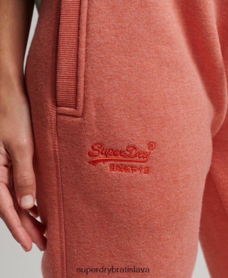 Superdry ženy vyšívané joggers vintage logom z organickej bavlny 6B4ZTR6580 oblečenie koralový