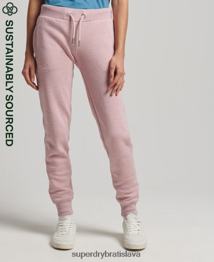 Superdry ženy vyšívané joggers vintage logom z organickej bavlny 6B4ZTR6581 oblečenie Ružová