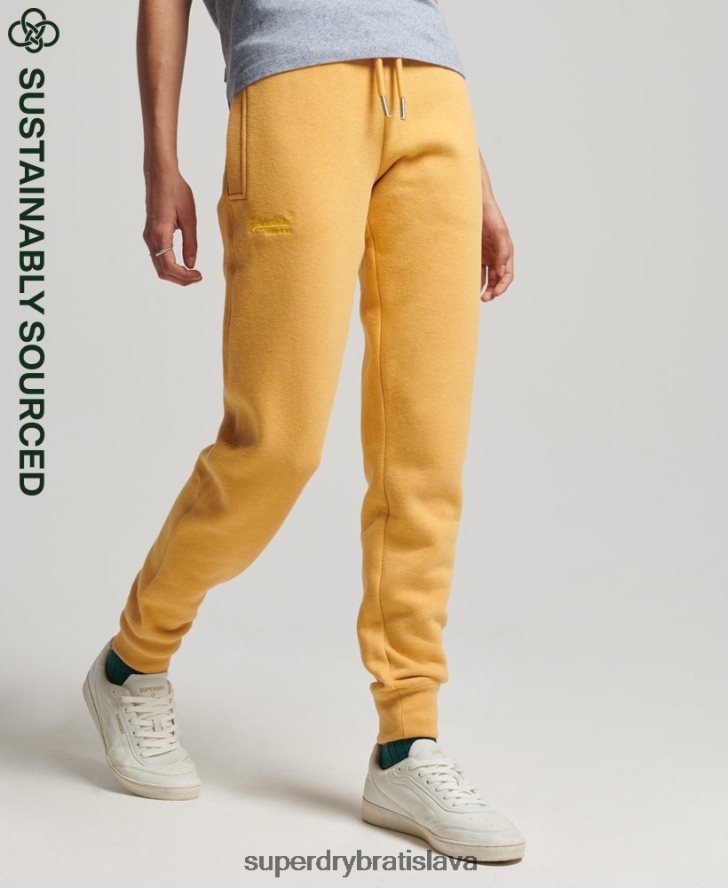 Superdry ženy vyšívané joggers vintage logom z organickej bavlny 6B4ZTR6582 oblečenie žltá