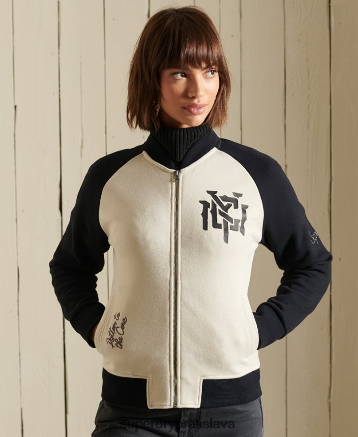 Superdry ženy Crossing lines džersejová bomber bunda 6B4ZTR5825 oblečenie svetlo šedá