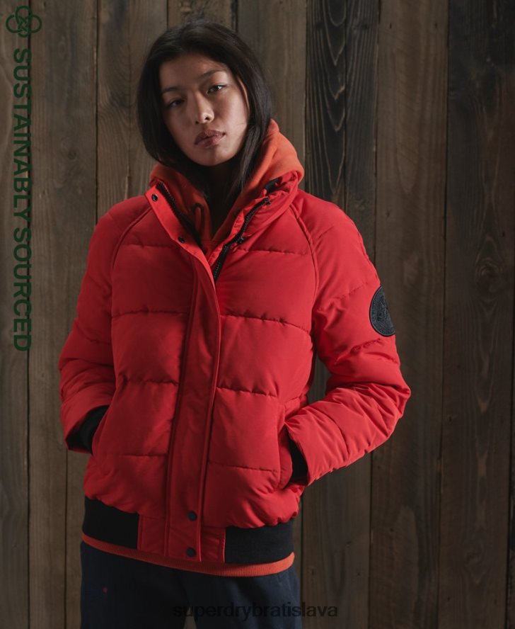 Superdry ženy Everest bomber bez kapucne 6B4ZTR5659 oblečenie červená