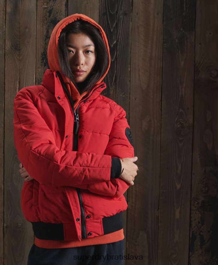 Superdry ženy Everest bomber bez kapucne 6B4ZTR5659 oblečenie červená