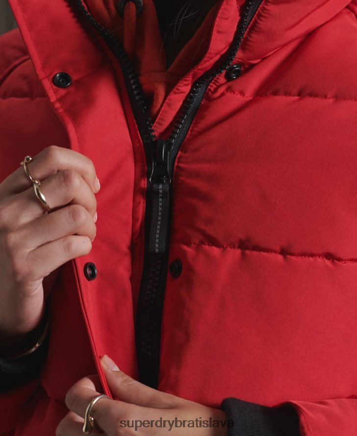 Superdry ženy Everest bomber bez kapucne 6B4ZTR5659 oblečenie červená
