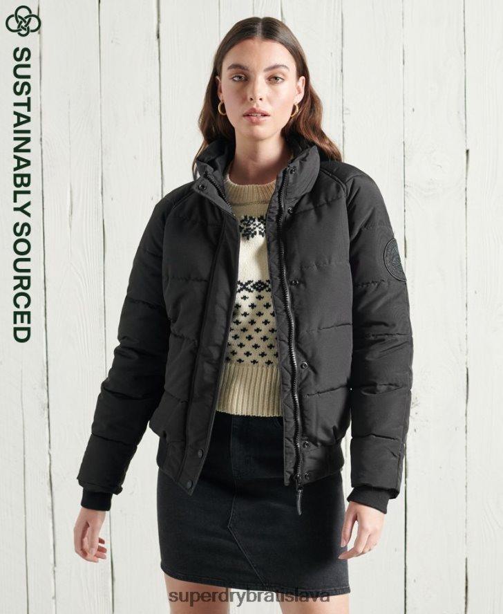 Superdry ženy Everest bomber bez kapucne 6B4ZTR5718 oblečenie čierna