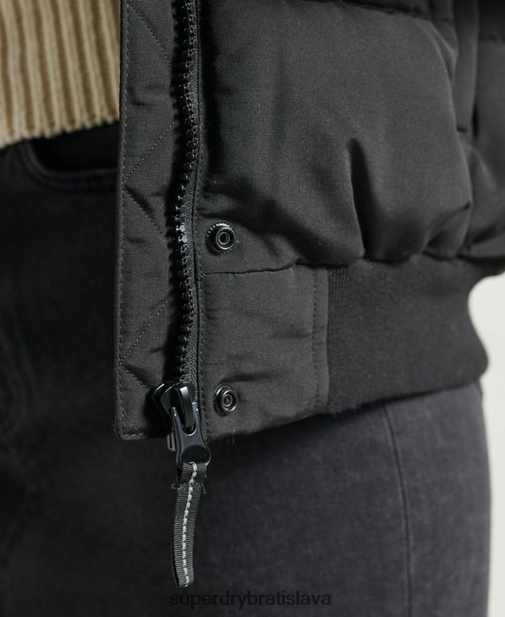 Superdry ženy Everest bomber bez kapucne 6B4ZTR5718 oblečenie čierna