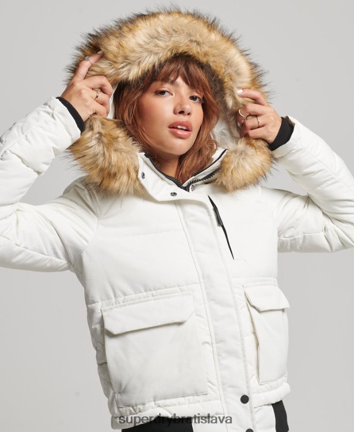 Superdry ženy Everest bomber bunda 6B4ZTR3768 oblečenie krém