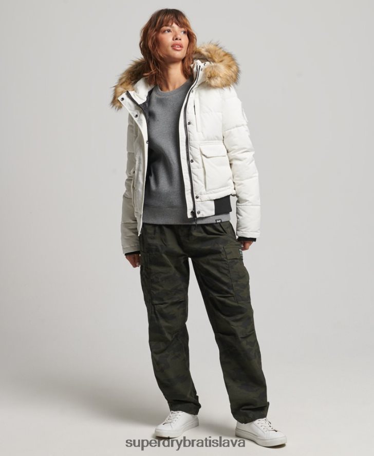 Superdry ženy Everest bomber bunda 6B4ZTR3768 oblečenie krém