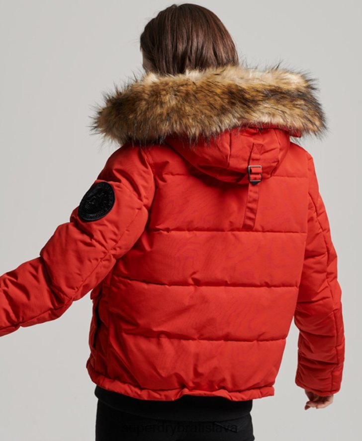 Superdry ženy Everest bomber bunda 6B4ZTR3770 oblečenie červená