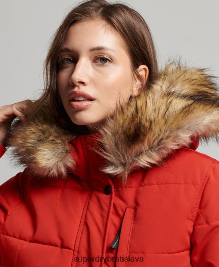 Superdry ženy Everest bomber bunda 6B4ZTR3770 oblečenie červená