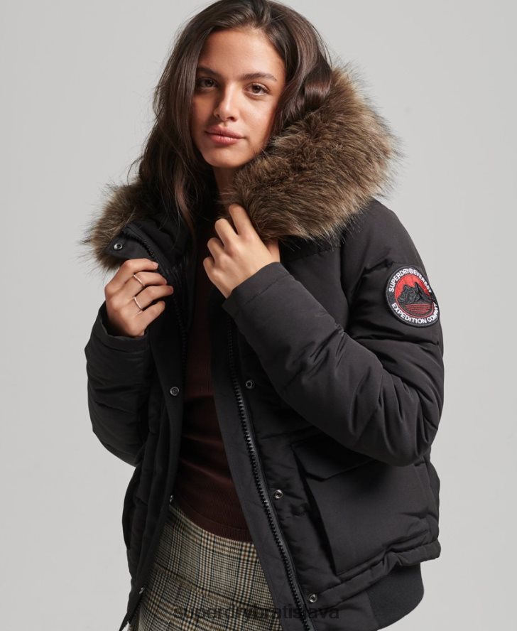 Superdry ženy Everest bomber bunda 6B4ZTR3779 oblečenie čierna