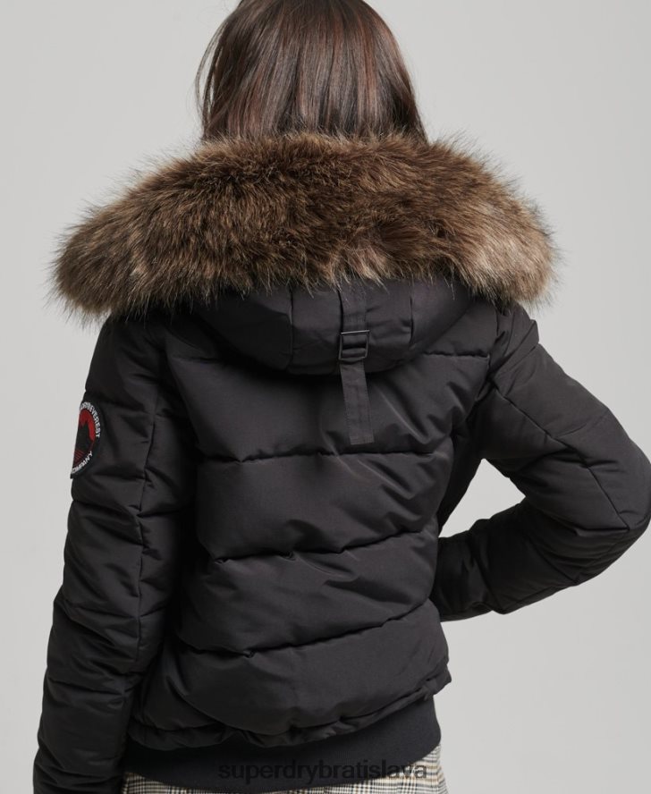Superdry ženy Everest bomber bunda 6B4ZTR3779 oblečenie čierna