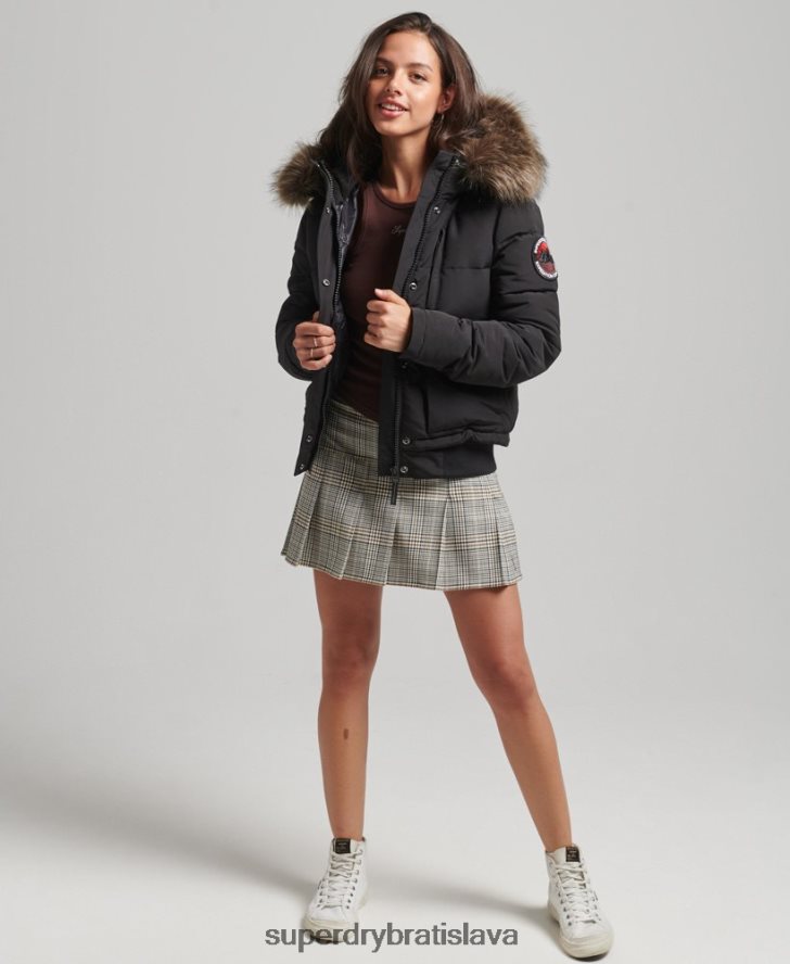 Superdry ženy Everest bomber bunda 6B4ZTR3779 oblečenie čierna