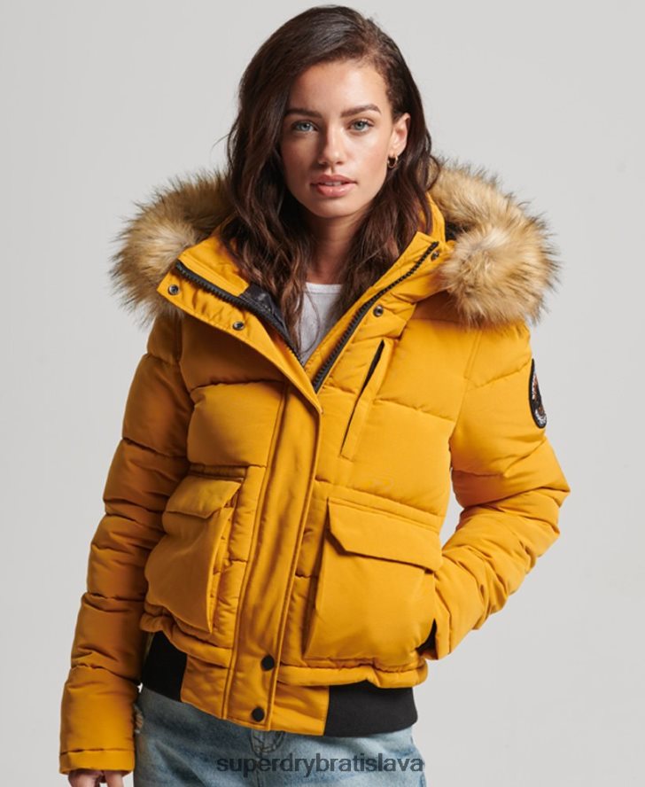 Superdry ženy Everest bomber bunda 6B4ZTR3811 oblečenie žltá