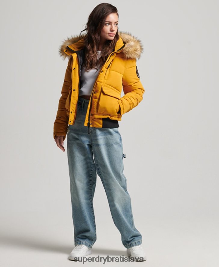 Superdry ženy Everest bomber bunda 6B4ZTR3811 oblečenie žltá