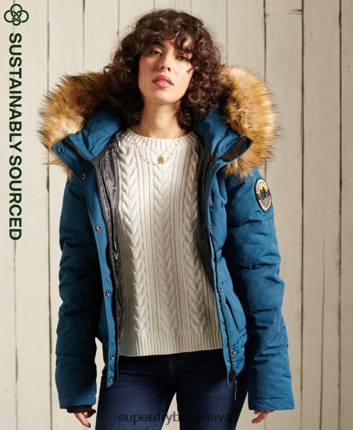 Superdry ženy Everest bomber bunda 6B4ZTR5735 oblečenie svetlo modrá