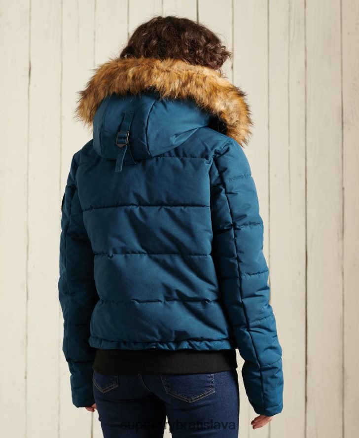 Superdry ženy Everest bomber bunda 6B4ZTR5735 oblečenie svetlo modrá