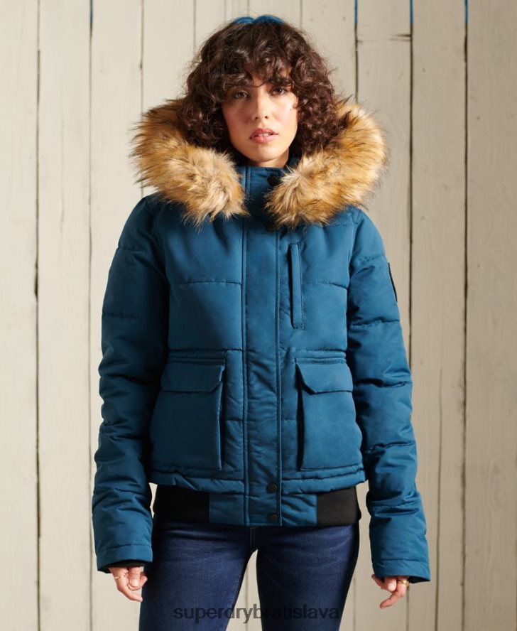 Superdry ženy Everest bomber bunda 6B4ZTR5735 oblečenie svetlo modrá