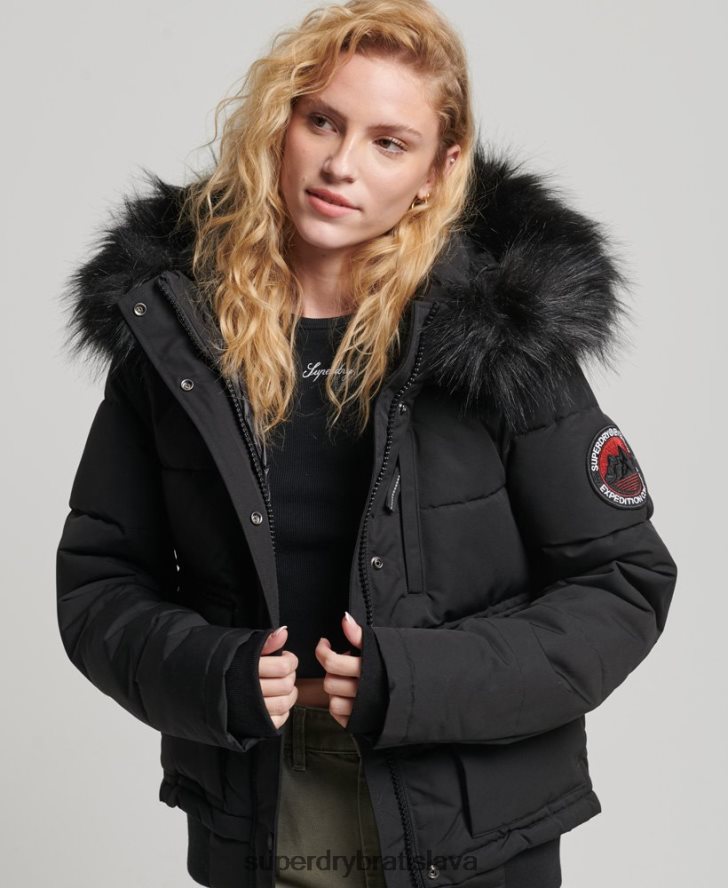 Superdry ženy Everest bomber bunda 6B4ZTR5736 oblečenie čierna