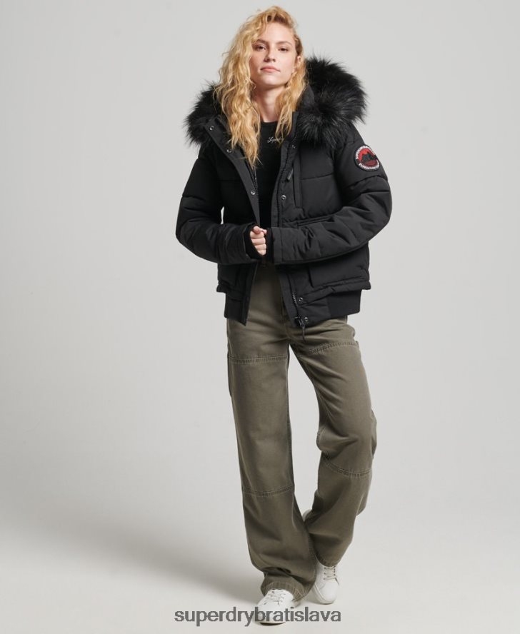 Superdry ženy Everest bomber bunda 6B4ZTR5736 oblečenie čierna