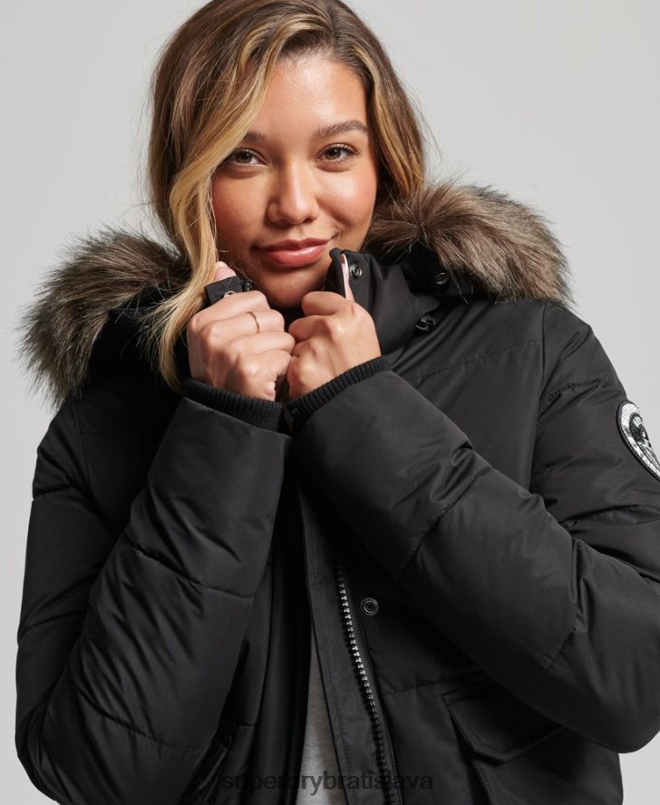 Superdry ženy Everest ella bomber bunda 6B4ZTR5465 oblečenie čierna