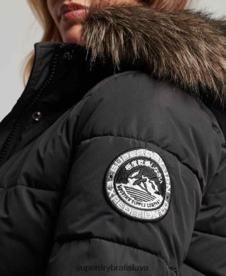 Superdry ženy Everest ella bomber bunda 6B4ZTR5465 oblečenie čierna